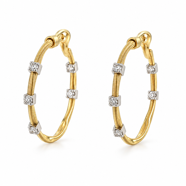 14K Two Tone 0.65 ctw Large Hoop Diamond Earring Blue Marlin Jewelry, Inc. Islamorada, FL