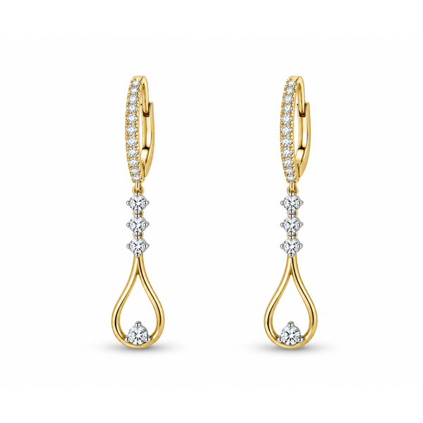 18K Yellow Gold 0.41 ctw Drop Diamond Earring Blue Marlin Jewelry, Inc. Islamorada, FL