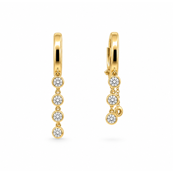 18K Yellow Gold 0.40 ctw Dangle Diamond Earring Blue Marlin Jewelry, Inc. Islamorada, FL