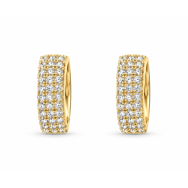18K Yellow Gold 0.44 ctw Small Hoop Diamond Earring Blue Marlin Jewelry, Inc. Islamorada, FL