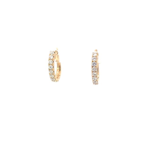18K Small Diamond Hoop Earrings Blue Marlin Jewelry, Inc. Islamorada, FL