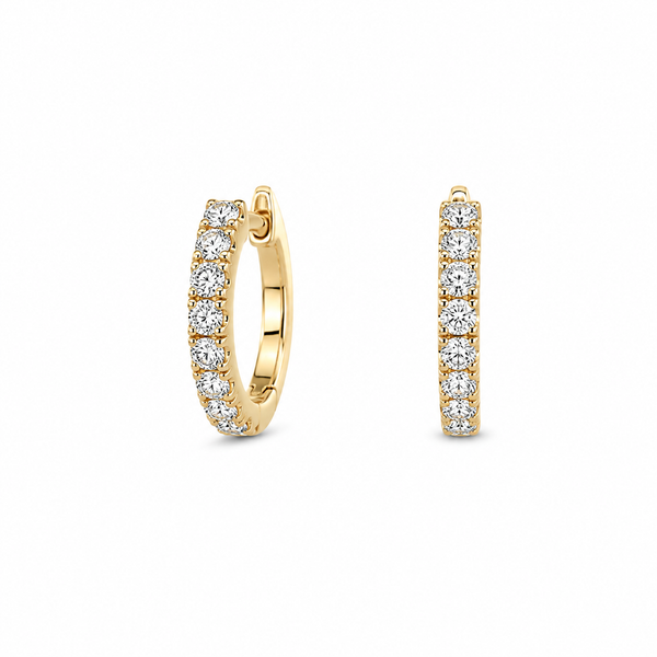 18K Yellow Gold 0.46 ctw Small Hoop Diamond Earring Blue Marlin Jewelry, Inc. Islamorada, FL