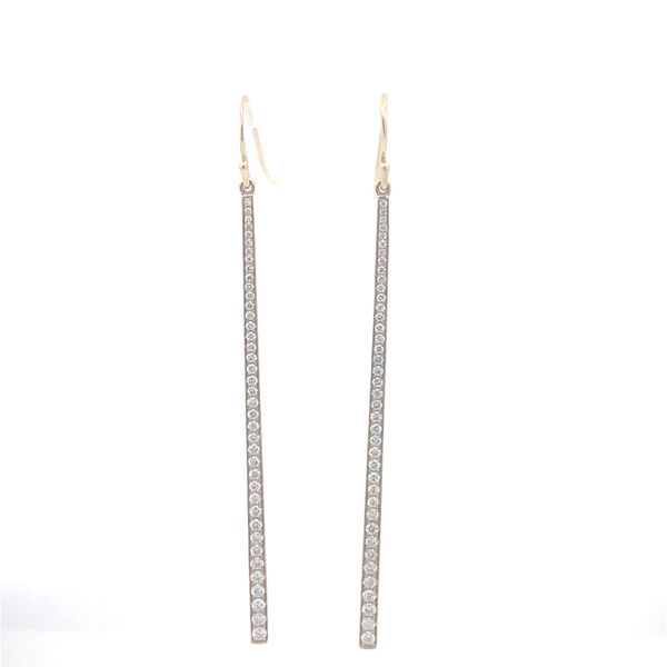 18K Diamond Bar Drop Earring Blue Marlin Jewelry, Inc. Islamorada, FL