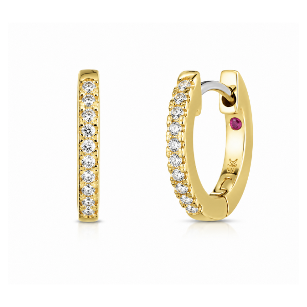 18K Yellow Gold 0.09 ctw Huggie Diamond Earring Blue Marlin Jewelry, Inc. Islamorada, FL