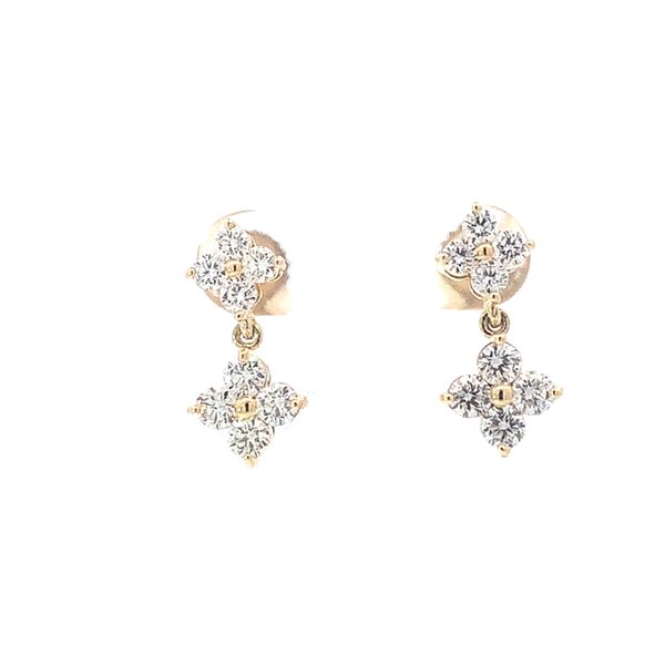14K Diamond Flower Earrings Blue Marlin Jewelry, Inc. Islamorada, FL