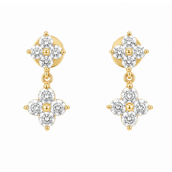 14K Yellow Gold 1.53 ctw Drop Diamond Earring Blue Marlin Jewelry, Inc. Islamorada, FL