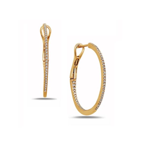 Inside/Outside Thin Diamond Hoop Earrings Blue Marlin Jewelry, Inc. Islamorada, FL