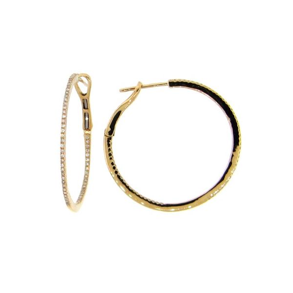 Inside/Outside Thin Diamond Hoop Earrings Blue Marlin Jewelry, Inc. Islamorada, FL