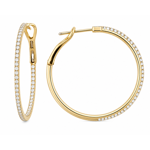 14K White Gold 0.36 ctw Large Hoop Diamond Earring Blue Marlin Jewelry, Inc. Islamorada, FL