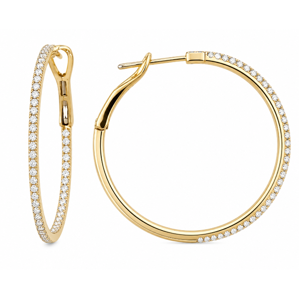 14K Yellow Gold 0.52 ctw Large Hoop Diamond Earring Blue Marlin Jewelry, Inc. Islamorada, FL