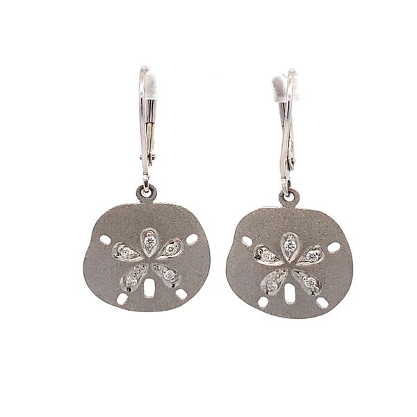 14KW Sand Dollar Leverback Earrings Blue Marlin Jewelry, Inc. Islamorada, FL