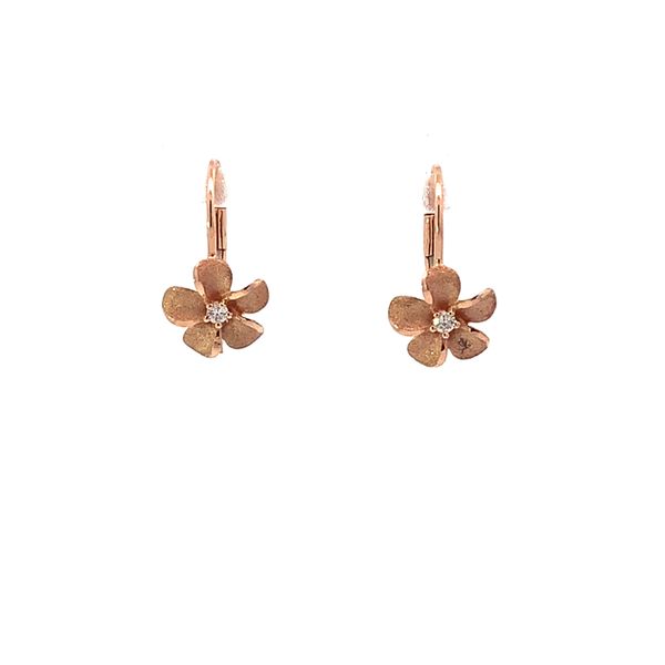 14KR Diamond Plumeria Earrings Blue Marlin Jewelry, Inc. Islamorada, FL
