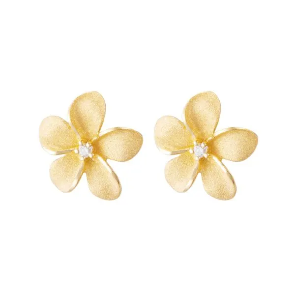 Denny Wong Plumeria Flower Earrings Blue Marlin Jewelry, Inc. Islamorada, FL