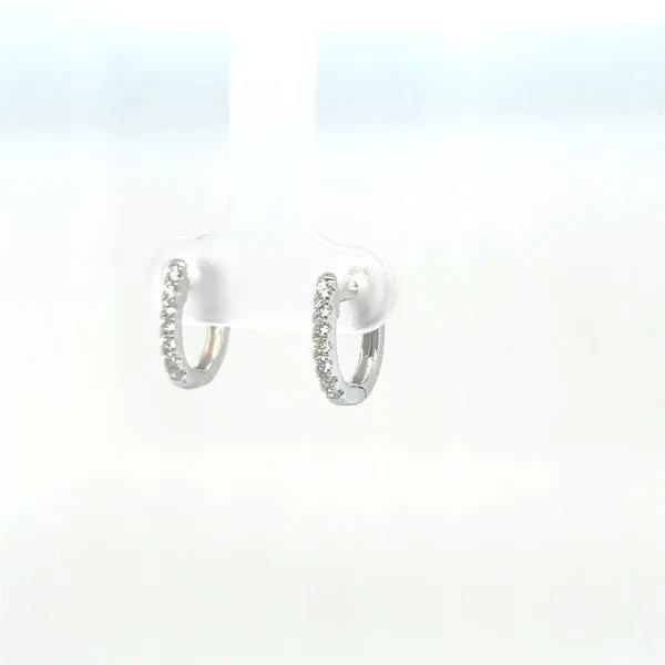 Small Diamond Hoops Image 2 Blue Marlin Jewelry, Inc. Islamorada, FL