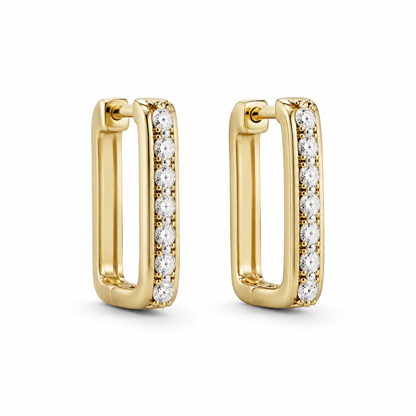 14K Two Tone 0.48 ctw Small Hoop Diamond Earring Blue Marlin Jewelry, Inc. Islamorada, FL