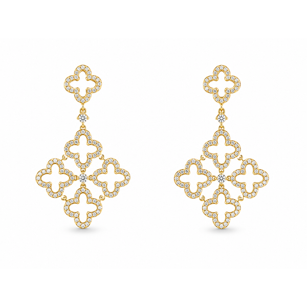 18K Yellow Gold 1.16 ctw Dangle Diamond Earring Blue Marlin Jewelry, Inc. Islamorada, FL