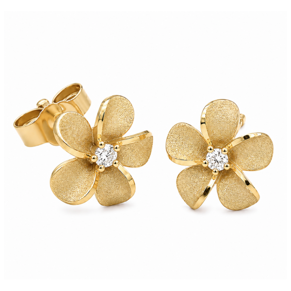14K Yellow Gold 0.04 ctw Stud Diamond Earring Blue Marlin Jewelry, Inc. Islamorada, FL