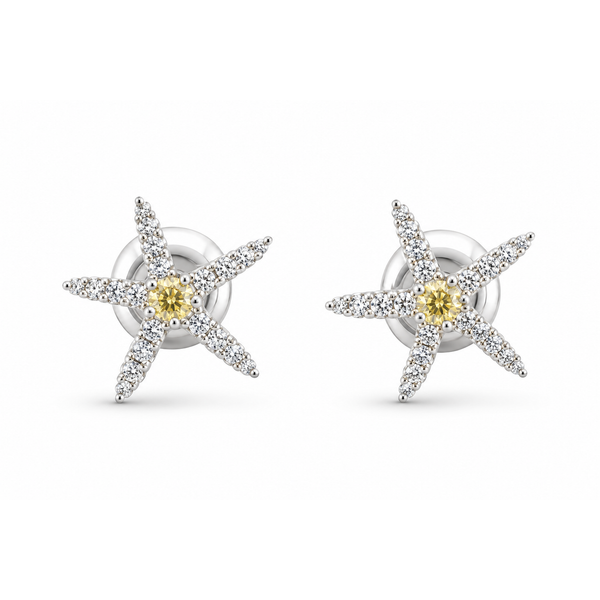 18K White Gold 0.52 ctw Starfish Diamond Earring Blue Marlin Jewelry, Inc. Islamorada, FL