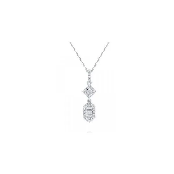Diamond Mosaic Pendant Necklace Set in 14 Kt. White Gold Image 2 Blue Marlin Jewelry, Inc. Islamorada, FL