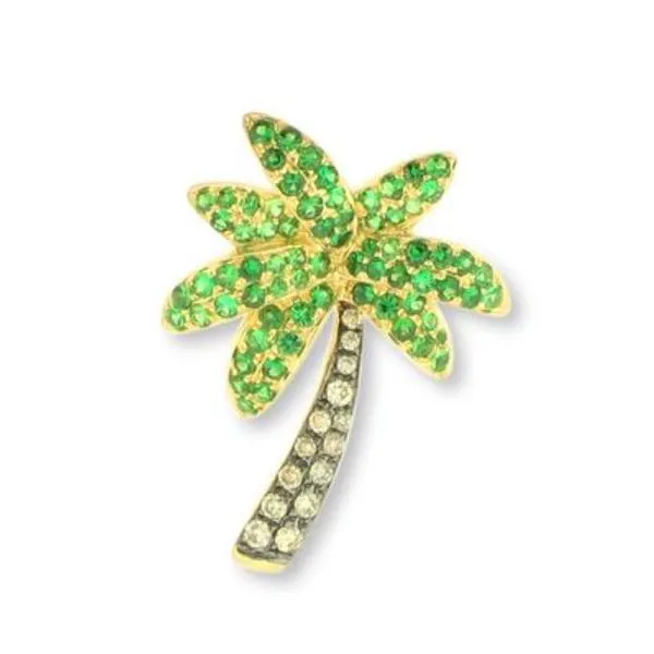 Diamond Palm Tree Pendant with Tsavorites Blue Marlin Jewelry, Inc. Islamorada, FL