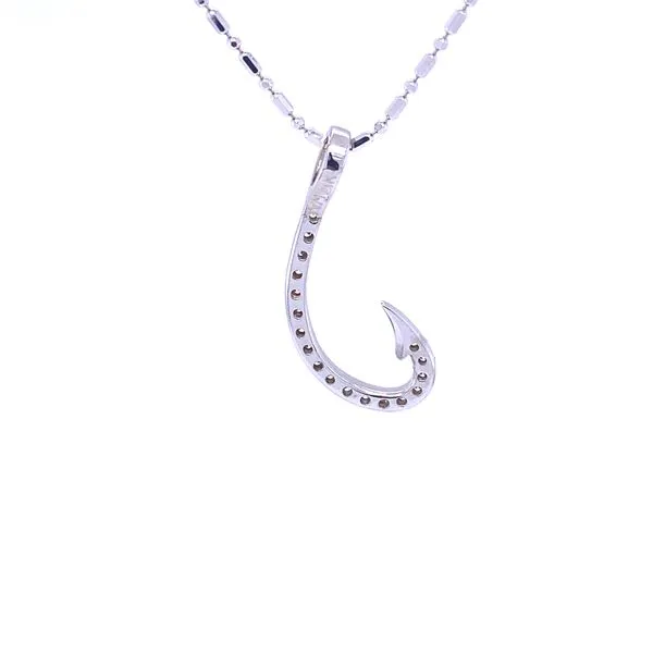 Diamond Fish Hook Pendant Image 3 Blue Marlin Jewelry, Inc. Islamorada, FL