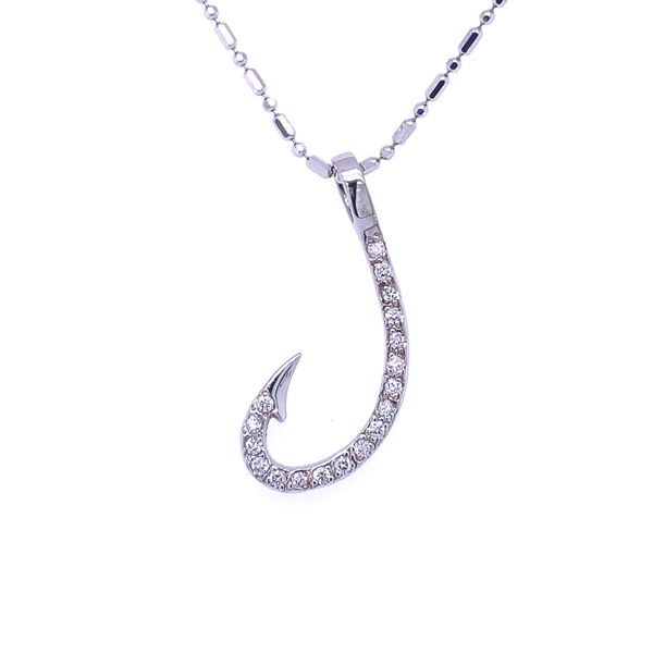 Diamond Fish Hook Pendant Blue Marlin Jewelry, Inc. Islamorada, FL