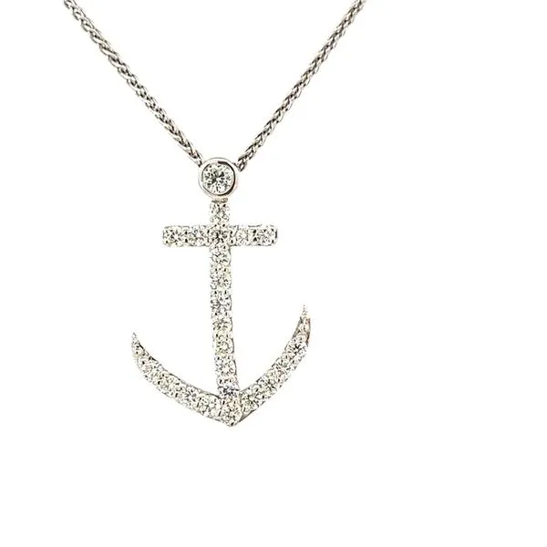 14KW Diamond Anchor Pendant Blue Marlin Jewelry, Inc. Islamorada, FL