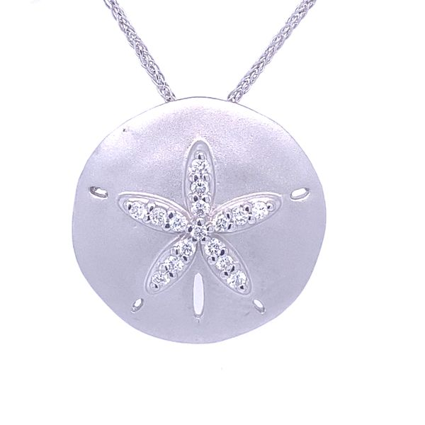 Sand Dollar Pendant/Slide with Diamonds Blue Marlin Jewelry, Inc. Islamorada, FL