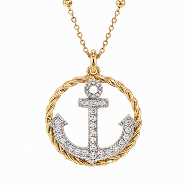 Braided Circle Anchor Pendant Blue Marlin Jewelry, Inc. Islamorada, FL