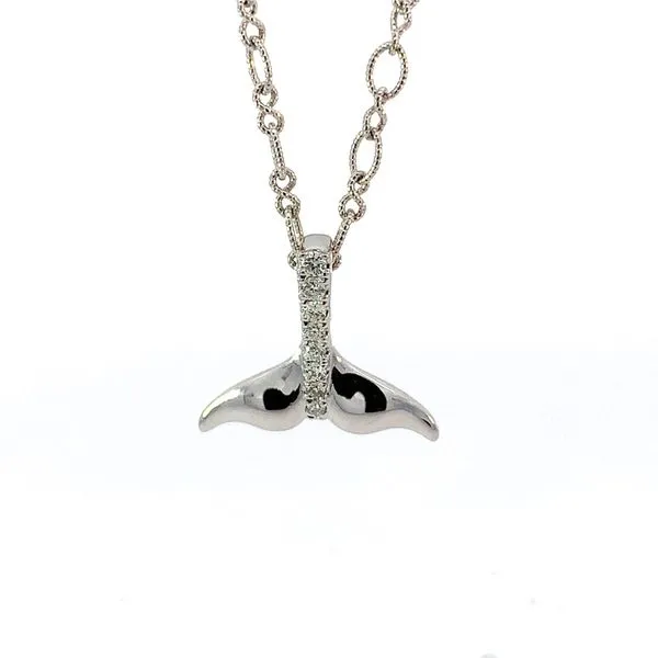 14KW Diamond Whale Tail Pendant Blue Marlin Jewelry, Inc. Islamorada, FL