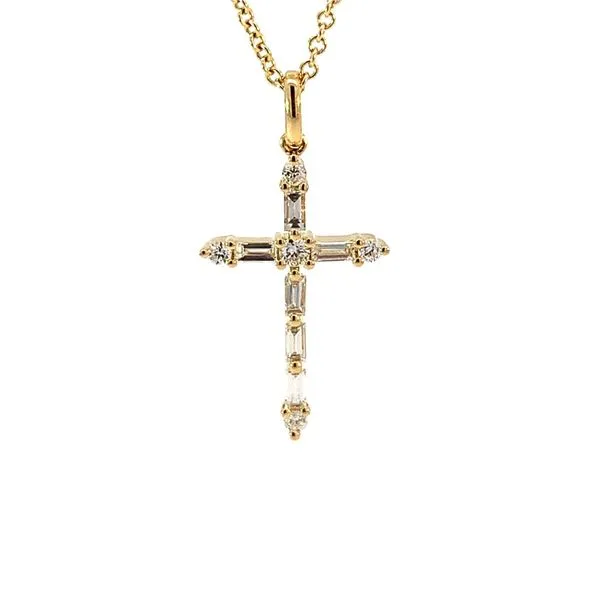 18K Mixed Shape Diamond Cross Pendant Blue Marlin Jewelry, Inc. Islamorada, FL