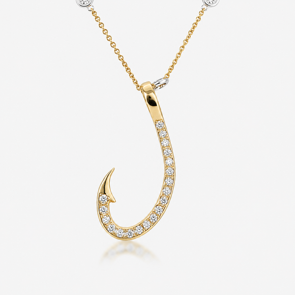 14K Yellow Gold 0.60 ctw Hook Diamond Pendant/Charm Blue Marlin Jewelry, Inc. Islamorada, FL