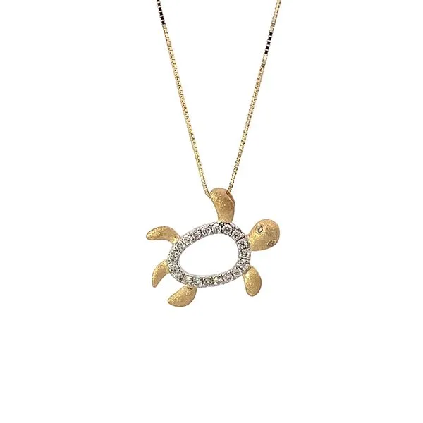 14K Diamond Turtle Outlin Pendant Blue Marlin Jewelry, Inc. Islamorada, FL