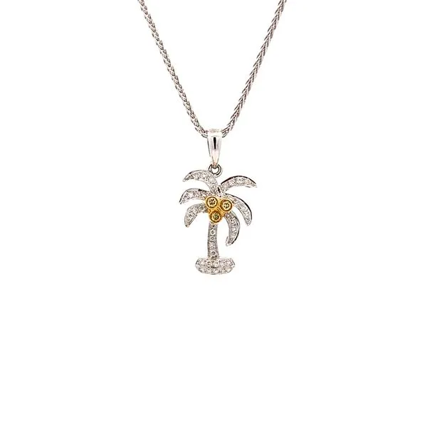 18K Diamond Palm Tree Pendant Blue Marlin Jewelry, Inc. Islamorada, FL