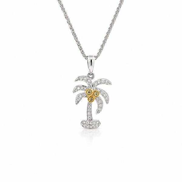 18K Diamond Palm Tree Pendant Blue Marlin Jewelry, Inc. Islamorada, FL