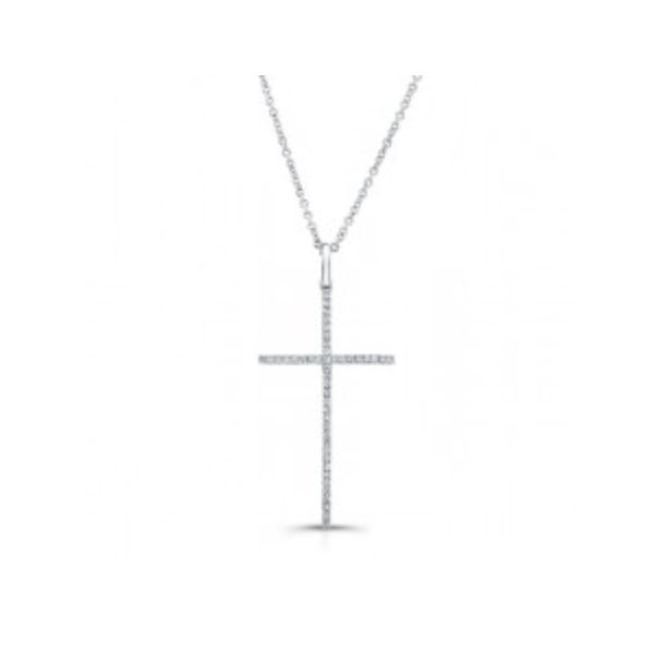 18KW Small Diamond Cross Pendant Blue Marlin Jewelry, Inc. Islamorada, FL