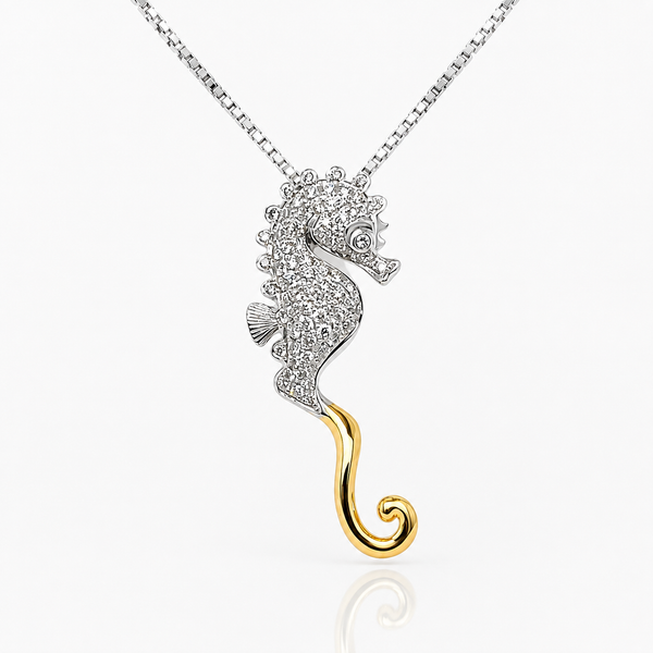 Cherie Dori Diamond Two Tone Seahorse Pendant Blue Marlin Jewelry, Inc. Islamorada, FL