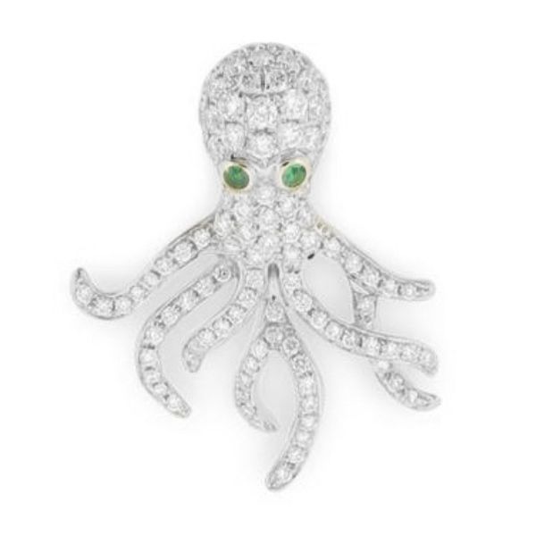 Nemati Diamond & Emerald Octopus Pendant Blue Marlin Jewelry, Inc. Islamorada, FL
