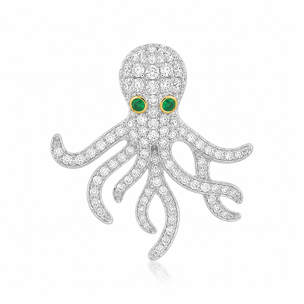 Nemati Diamond & Emerald Octopus Pendant Blue Marlin Jewelry, Inc. Islamorada, FL