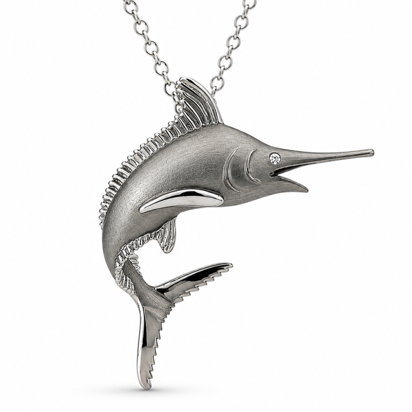 Precious Silver Blue Marlin Pendant Blue Marlin Jewelry, Inc. Islamorada, FL