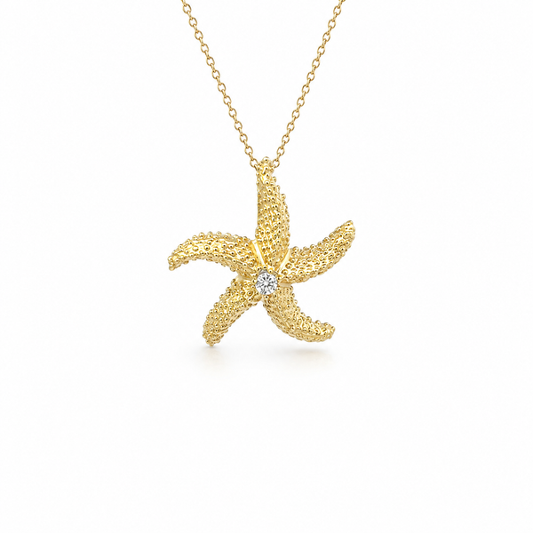 14K Starfish Pendant with Diamond Blue Marlin Jewelry, Inc. Islamorada, FL