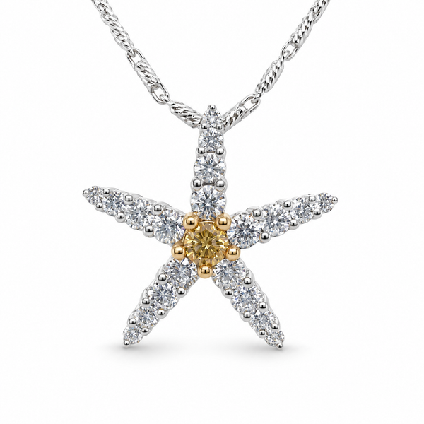 Cherie Dori White and Yellow Diamond Starfish Pendant Blue Marlin Jewelry, Inc. Islamorada, FL