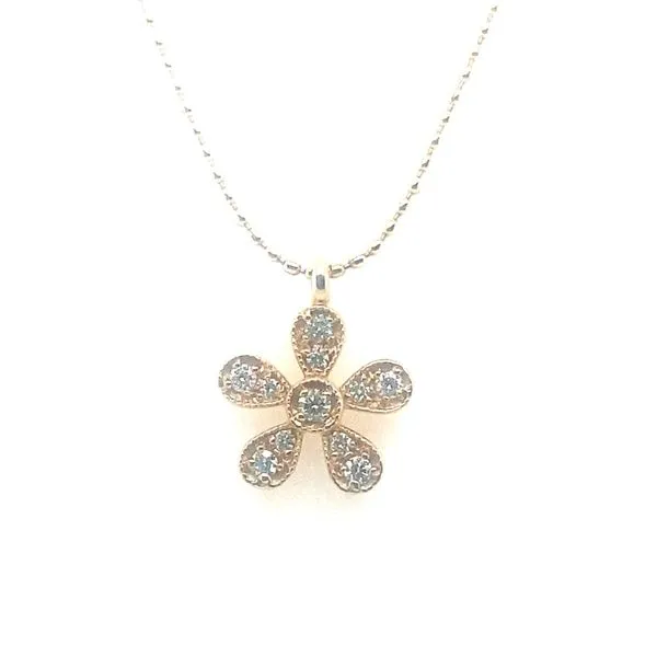 14k Gold and Diamond Flower Pendant/Necklace Blue Marlin Jewelry, Inc. Islamorada, FL
