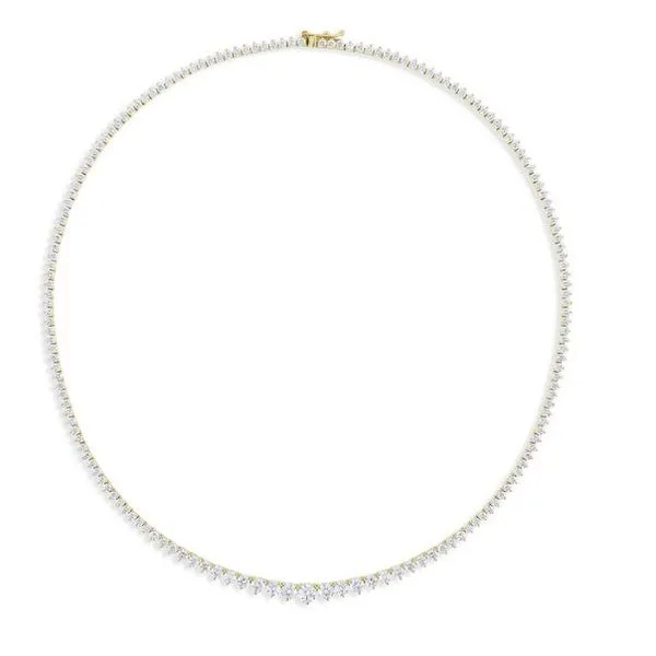 3 Pronged Diamond Tennis Necklace 001-165-00449 | Blue