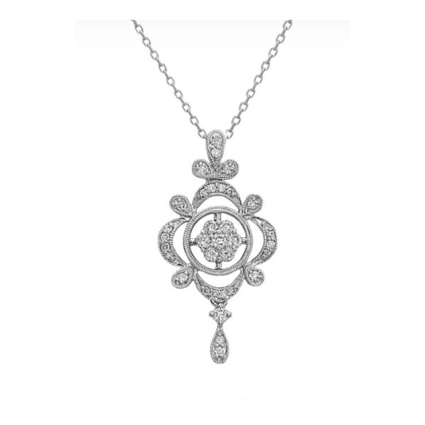 Vintage Style Diamond Pendant/Necklace Image 2 Blue Marlin Jewelry, Inc. Islamorada, FL