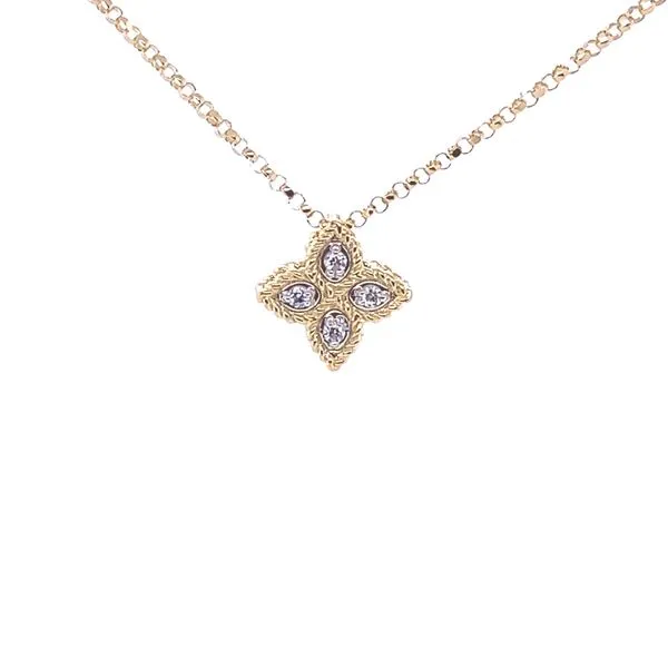 Roberto Coin Princess Flower with Diamonds Pendant/Necklace Blue Marlin Jewelry, Inc. Islamorada, FL