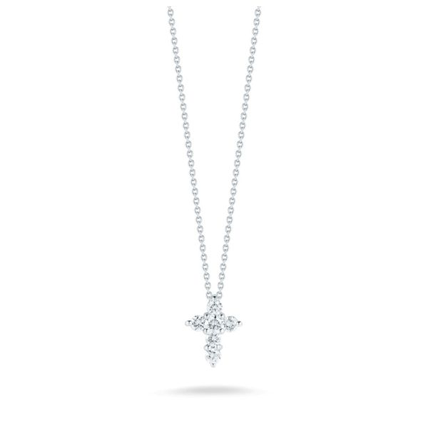 Roberto Coin Tiny Treasures Diamond Tiny Cross Pendant/Necklace Blue Marlin Jewelry, Inc. Islamorada, FL