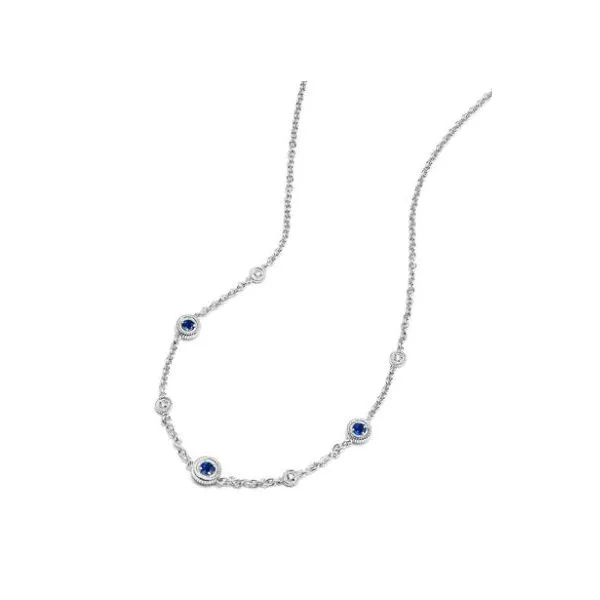 【TATIANA】(Silver925) Blue Radiance Necklace / 追跡送 Judith Ripka Max Station Sapphire and Diamond Necklace