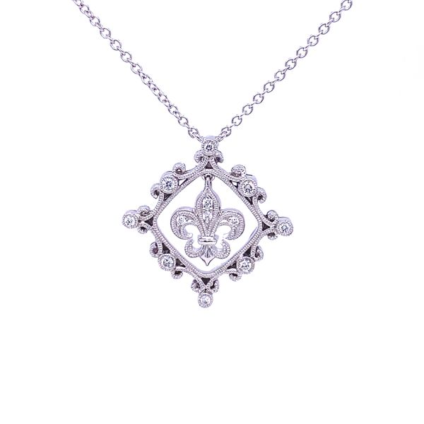 Diamond Fleur De Lis Pendant/Necklace Blue Marlin Jewelry, Inc. Islamorada, FL