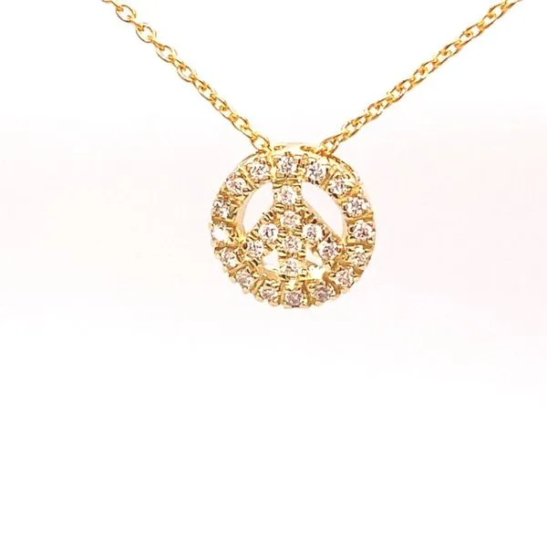 Roberto Coin Tiny Treasures Peace Sign Pendant/Necklace with Diamonds Blue Marlin Jewelry, Inc. Islamorada, FL